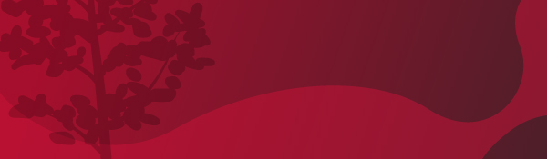 crimson graphic with waves and tree