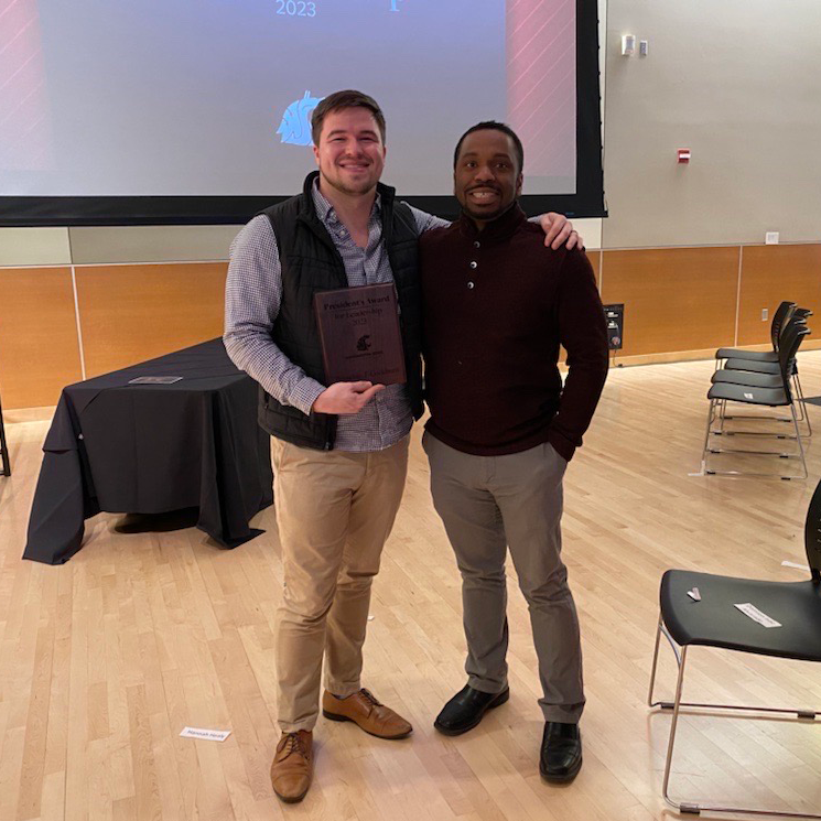 Brandon Cockburn, CCE graduate assistant, receives President's Award for Leadership