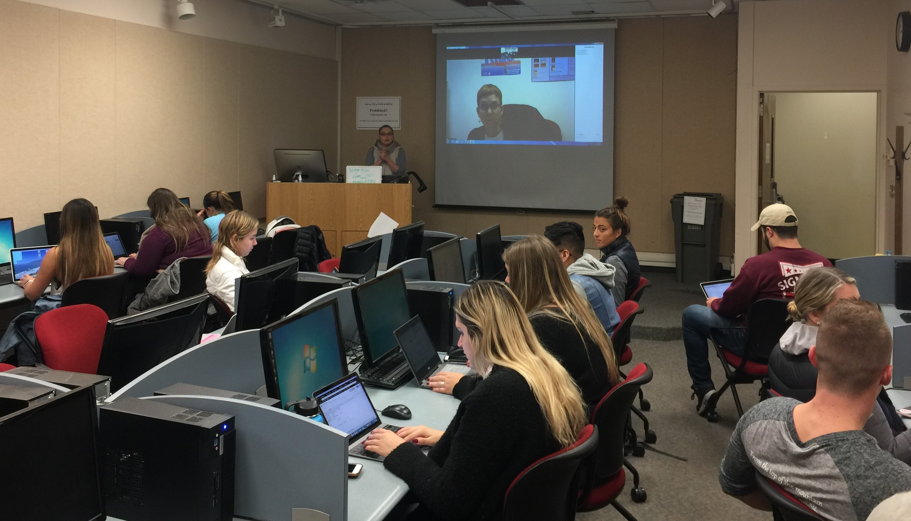 COMSTRAT 383 students utilize Zoom to meet with Deanna Claybaugh of the Whitman County Health Department.